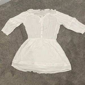 Lulus White Off-The-Shoulder Dress.